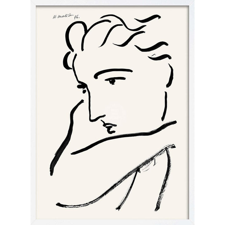 Matisse Profil De Femme | France A3 297 X 420Mm 11.7 16.5 Inches / Framed Print: White Timber Print