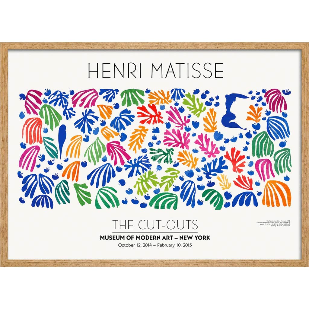 Matisse The Parakeet And Mermaid | France A3 297 X 420Mm 11.7 16.5 Inches / Framed Print - Natural