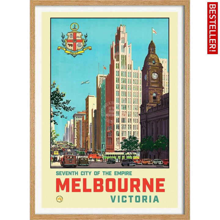 Melbourne 1930 | Australia 422Mm X 295Mm 16.6 11.6 A3 / Natural Oak Print Art