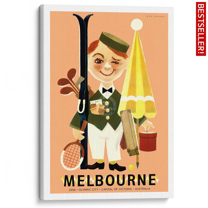 Melbourne 1956 Olympics | Australia A3 297 X 420Mm 11.7 16.5 Inches / Stretched Canvas Print Art