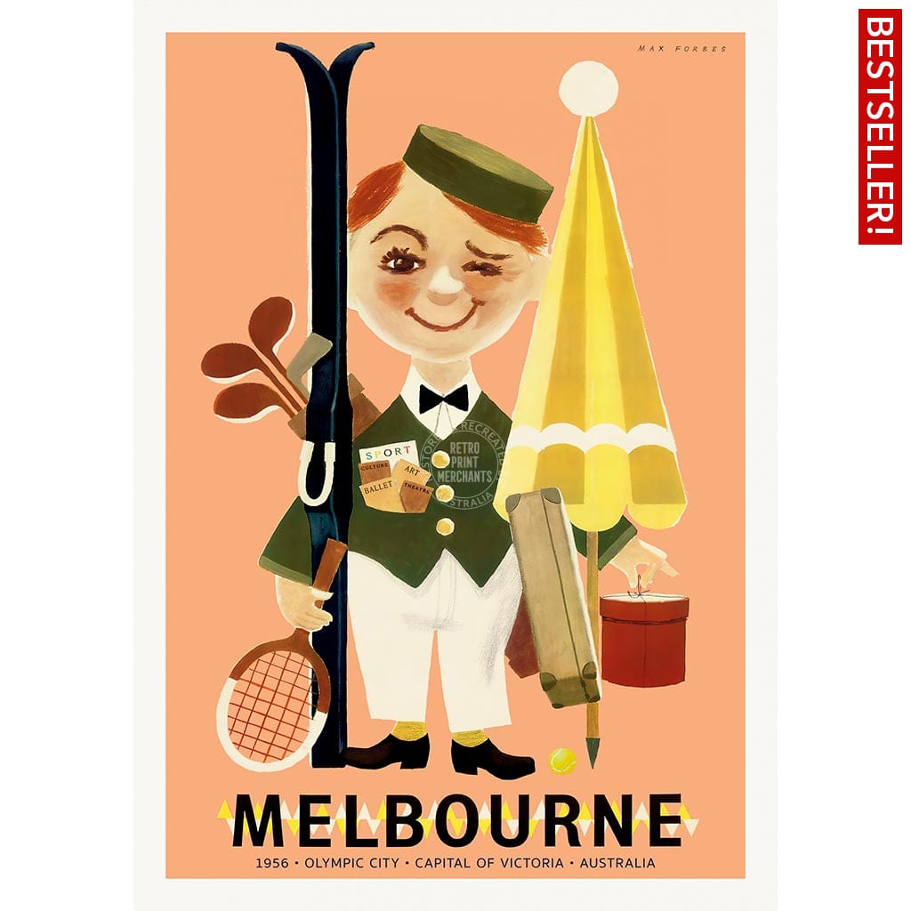 Melbourne 1956 Olympics | Australia A3 297 X 420Mm 11.7 16.5 Inches / Unframed Print Art
