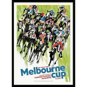 Melbourne Cup | Australia A3 297 X 420Mm 11.7 16.5 Inches / Framed Print - Black Timber Art