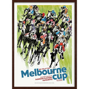 Melbourne Cup | Australia A3 297 X 420Mm 11.7 16.5 Inches / Framed Print - Dark Oak Timber Art