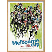 Melbourne Cup | Australia A3 297 X 420Mm 11.7 16.5 Inches / Framed Print - Natural Oak Timber Art