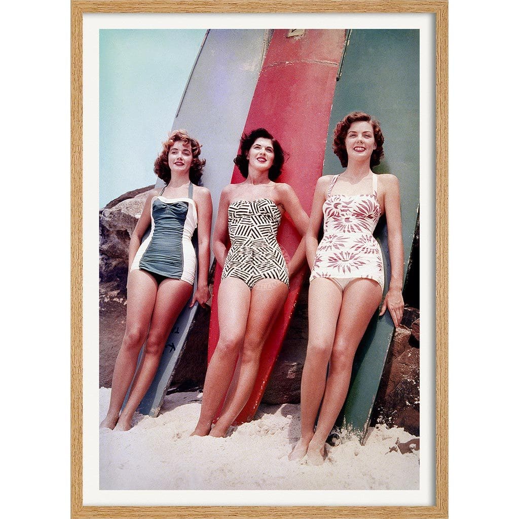 Miss Pacific 1952 | Australia 422Mm X 295Mm 16.6 11.6 A3 / Natural Oak Print Art