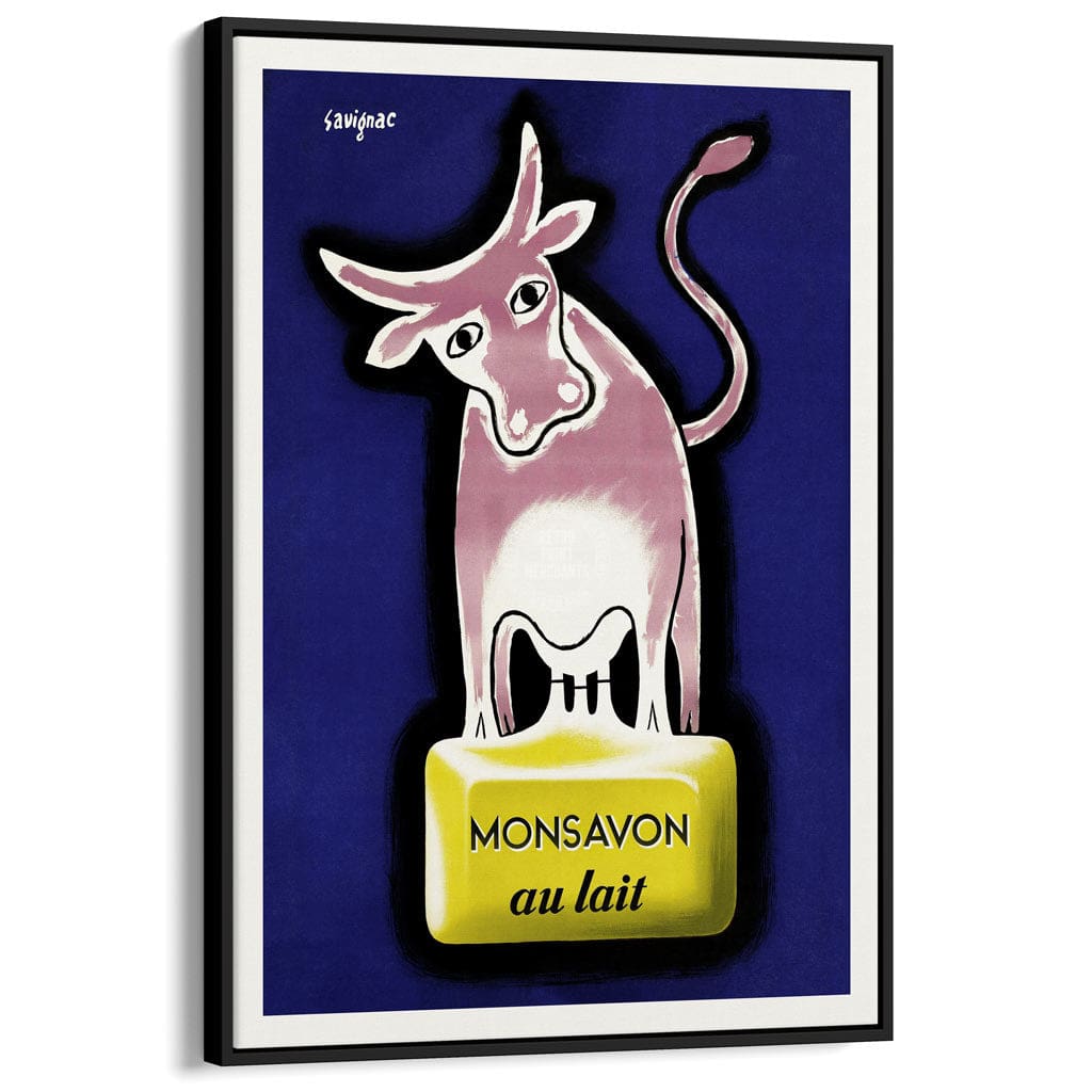 Mon Savon Soap | France A3 297 X 420Mm 11.7 16.5 Inches / Canvas Floating Frame - Black Timber Print