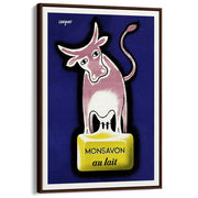 Mon Savon Soap | France A3 297 X 420Mm 11.7 16.5 Inches / Canvas Floating Frame - Dark Oak Timber