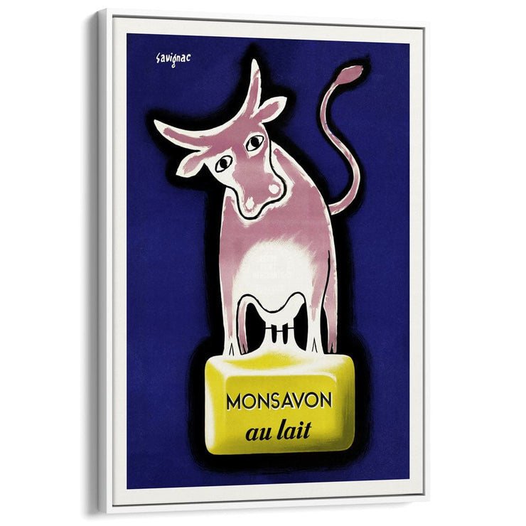 Mon Savon Soap | France A3 297 X 420Mm 11.7 16.5 Inches / Canvas Floating Frame - White Timber Print