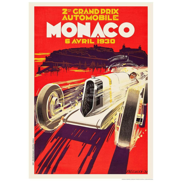 Monaco 1930 | France 422Mm X 295Mm 16.6 11.6 A3 / Unframed Print Art