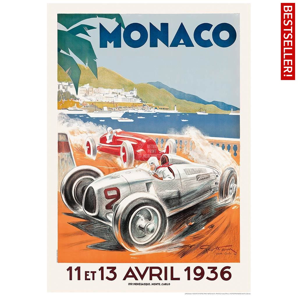 Monaco Grand Prix 1936 | France 422Mm X 295Mm 16.6 11.6 A3 / Unframed Print Art