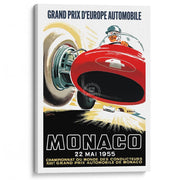 Monaco Grand Prix 1955 | France A3 297 X 420Mm 11.7 16.5 Inches / Stretched Canvas Print Art