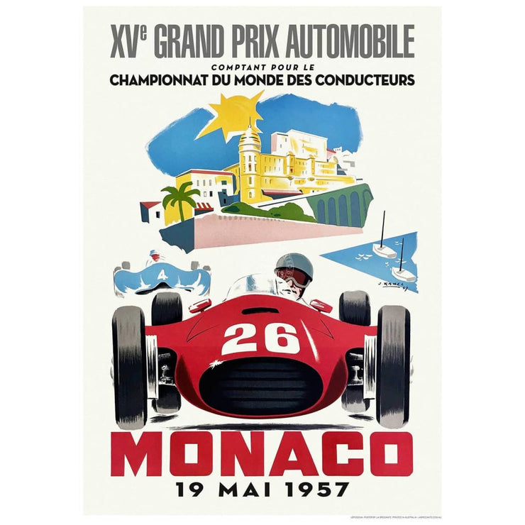 Monaco 1957 | France 422Mm X 295Mm 16.6 11.6 A3 / Unframed Print Art