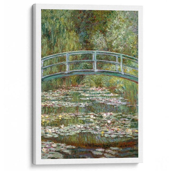 Monet Bridge Over Pond Of Water Lilies | France A3 297 X 420Mm 11.7 16.5 Inches / Stretched Canvas