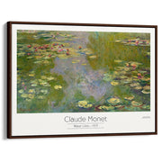 Monet Water Lilies | France A3 297 X 420Mm 11.7 16.5 Inches / Canvas Floating Frame - Dark Oak