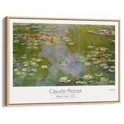 Monet Water Lilies | France A3 297 X 420Mm 11.7 16.5 Inches / Canvas Floating Frame - Natural Oak