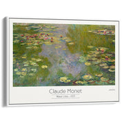 Monet Water Lilies | France A3 297 X 420Mm 11.7 16.5 Inches / Canvas Floating Frame - White Timber