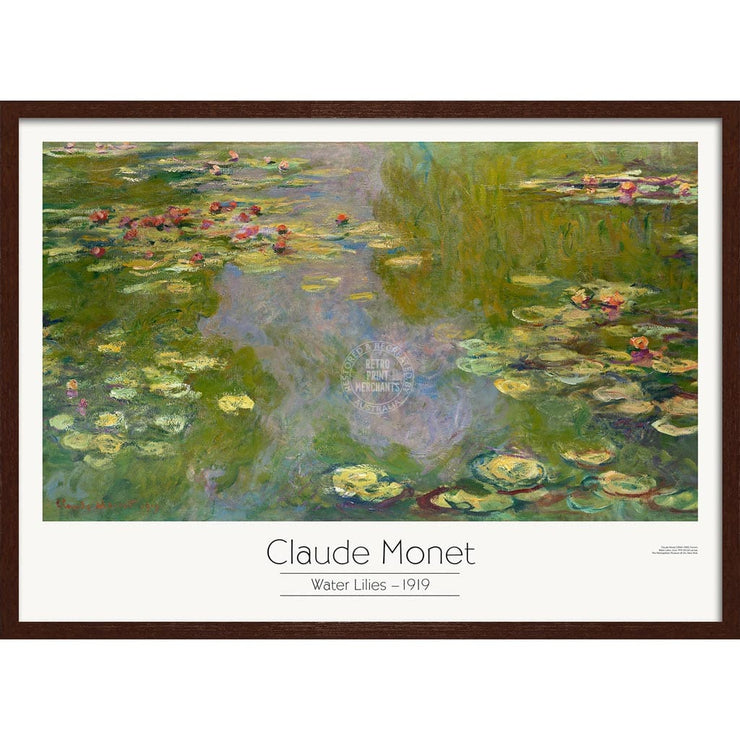 Monet Water Lilies | France A3 297 X 420Mm 11.7 16.5 Inches / Framed Print - Dark Oak Timber Art