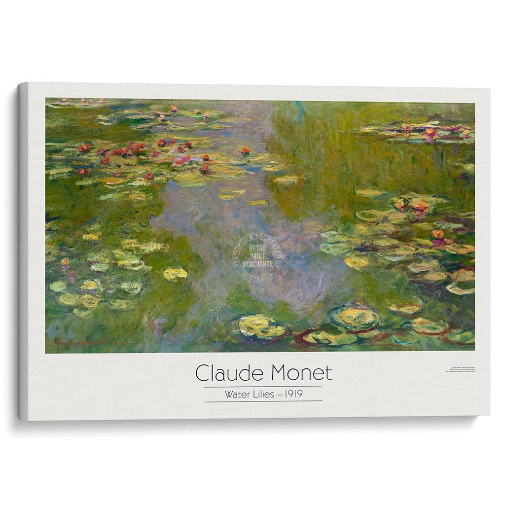 Monet Water Lilies | France A3 297 X 420Mm 11.7 16.5 Inches / Stretched Canvas Print Art