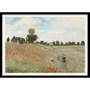 Monets Poppy Field | France 422Mm X 295Mm 16.6 11.6 A3 / Black Print Art