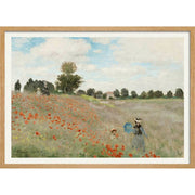 Monets Poppy Field | France 422Mm X 295Mm 16.6 11.6 A3 / Natural Oak Print Art