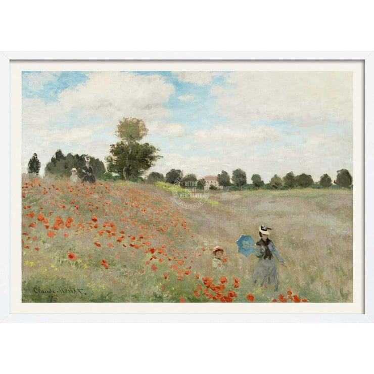 Monets Poppy Field | France 422Mm X 295Mm 16.6 11.6 A3 / White Print Art