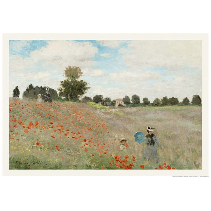 Monets Poppy Field | France 422Mm X 295Mm 16.6 11.6 A3 / Unframed Print Art