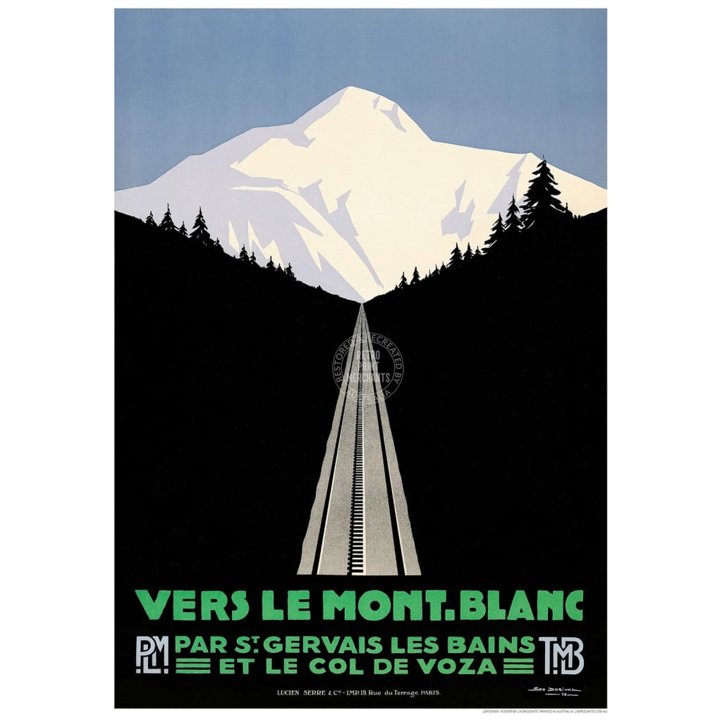 Mont-Blanc By Rail | France 422Mm X 295Mm 16.6 11.6 A3 / Unframed Print Art