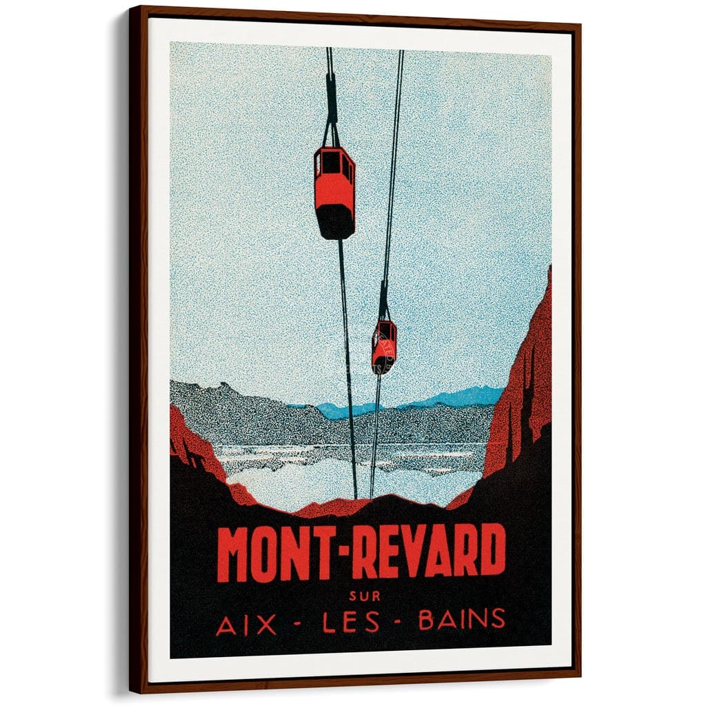 Mont-Revard | France A3 297 X 420Mm 11.7 16.5 Inches / Canvas Floating Frame: Chocolate Oak Timber