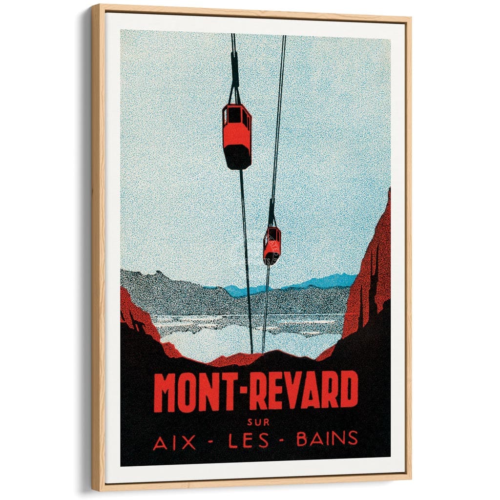 Mont-Revard | France A3 297 X 420Mm 11.7 16.5 Inches / Canvas Floating Frame: Natural Oak Timber