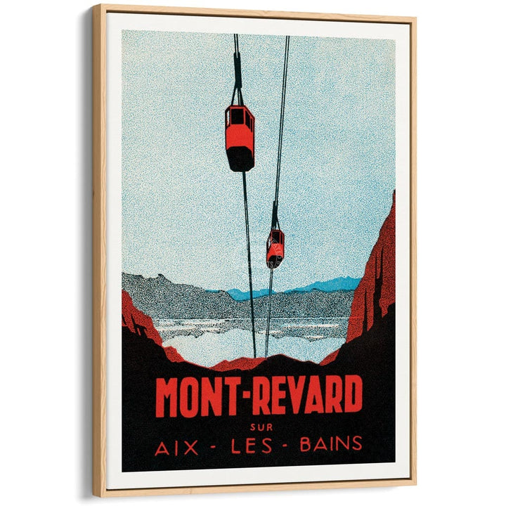 Mont-Revard | France A3 297 X 420Mm 11.7 16.5 Inches / Canvas Floating Frame: Natural Oak Timber
