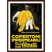 Moretti Elephant | Italy A4 210 X 297Mm 8.3 11.7 Inches / Framed Print: Chocolate Oak Timber Print