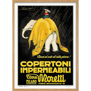 Moretti Elephant | Italy A4 210 X 297Mm 8.3 11.7 Inches / Framed Print: Natural Oak Timber Print Art