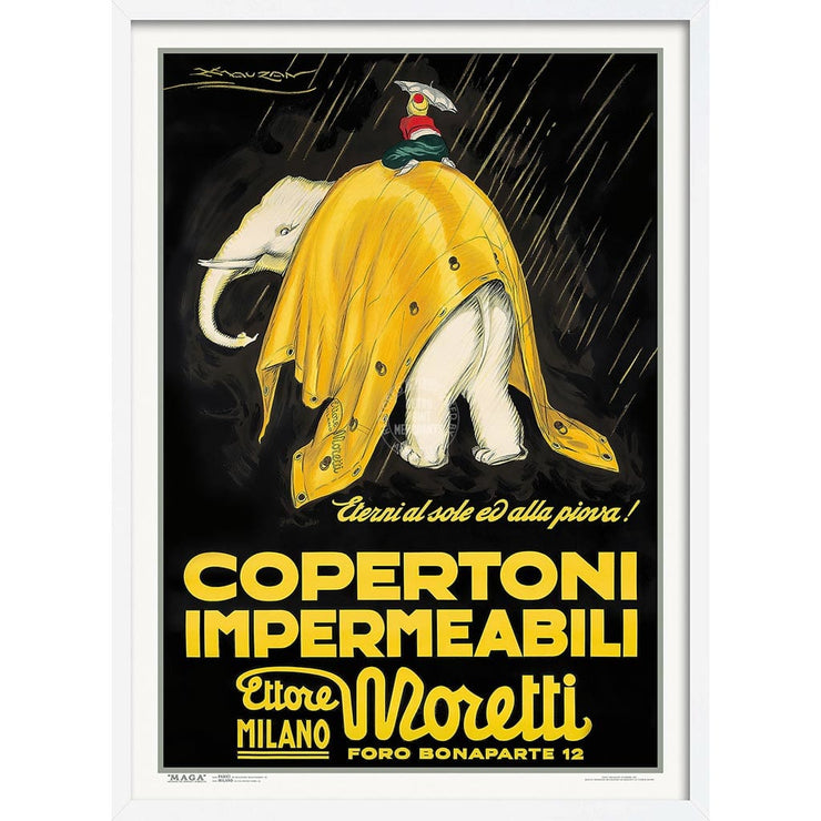 Moretti Elephant | Italy A4 210 X 297Mm 8.3 11.7 Inches / Framed Print: White Timber Print Art