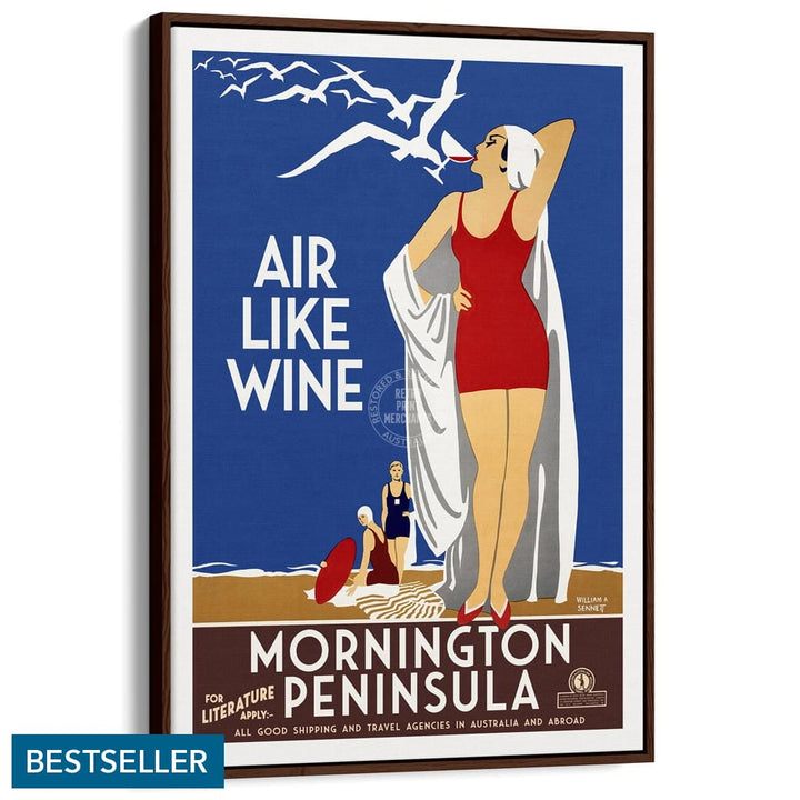 Mornington Peninsula Air Like Wine | Australia A3 297 X 420Mm 11.7 16.5 Inches / Canvas Floating