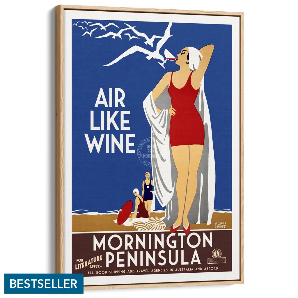 Mornington Peninsula Air Like Wine | Australia A3 297 X 420Mm 11.7 16.5 Inches / Canvas Floating