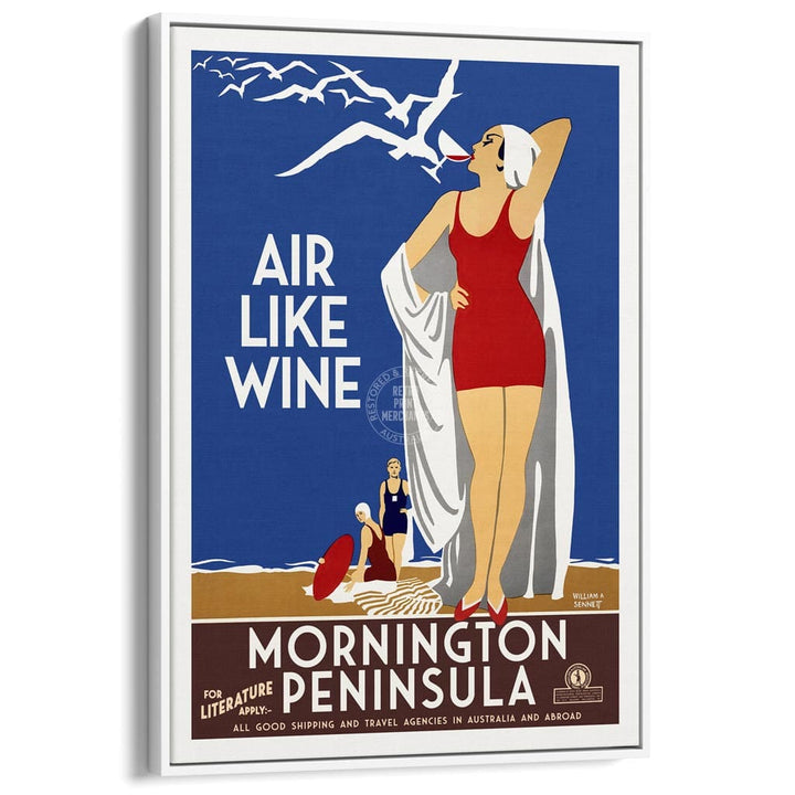 Mornington Peninsula Air Like Wine | Australia A3 297 X 420Mm 11.7 16.5 Inches / Canvas Floating