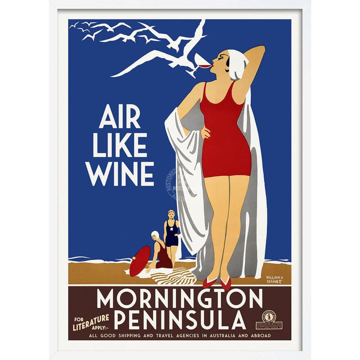 Mornington Peninsula Air Like Wine | Australia 422Mm X 295Mm 16.6 11.6 A3 / White Print Art