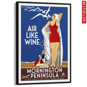 Mornington Peninsula Air Like Wine | Australia A3 297 X 420Mm 11.7 16.5 Inches / Canvas Floating