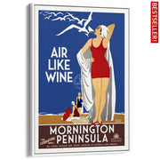 Mornington Peninsula Air Like Wine | Australia A3 297 X 420Mm 11.7 16.5 Inches / Canvas Floating