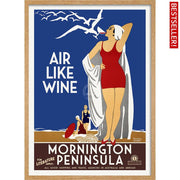 Mornington Peninsula Air Like Wine | Australia 422Mm X 295Mm 16.6 11.6 A3 / Natural Oak Print Art