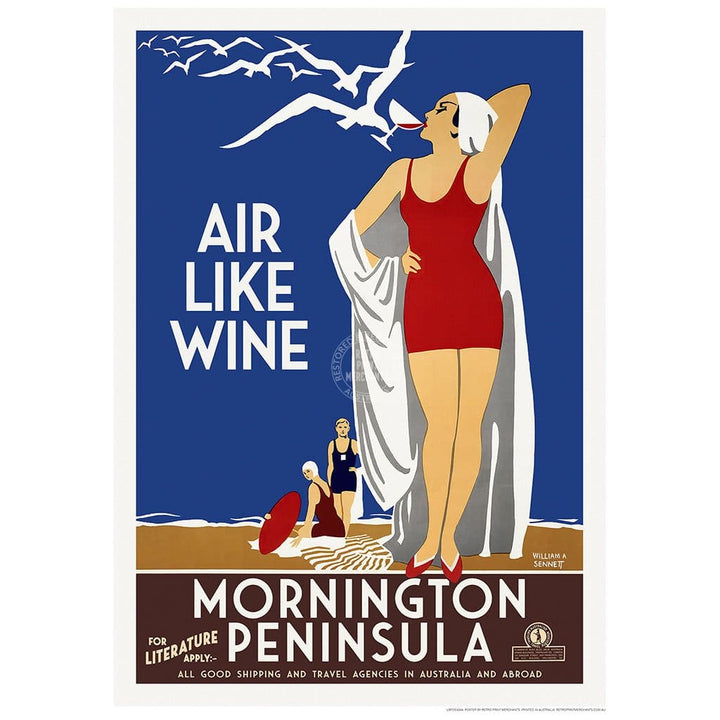 Mornington Peninsula Air Like Wine | Australia 422Mm X 295Mm 16.6 11.6 A3 / Unframed Print Art