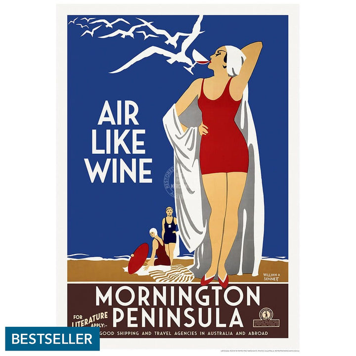 Mornington Peninsula Air Like Wine | Australia 422Mm X 295Mm 16.6 11.6 A3 / Unframed Print Art