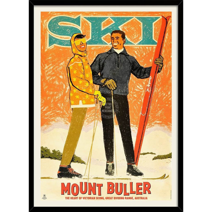 Mount Buller 1960S | Australia 422Mm X 295Mm 16.6 11.6 A3 / Black Print Art
