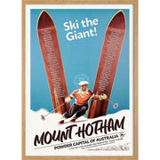 Mount Hotham Ski Runs | Australia 422Mm X 295Mm 16.6 11.6 A3 / Natural Oak Print Art