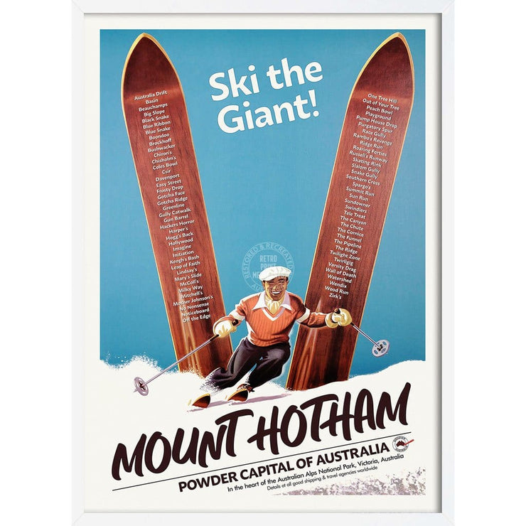 Mount Hotham Ski Runs | Australia 422Mm X 295Mm 16.6 11.6 A3 / White Print Art