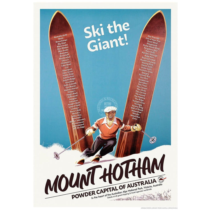 Mount Hotham Ski Runs | Australia 422Mm X 295Mm 16.6 11.6 A3 / Unframed Print Art