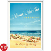 Mount Martha Seashore | Australia A4 210 X 297Mm 8.3 11.7 Inches / Framed Print: White Timber Print