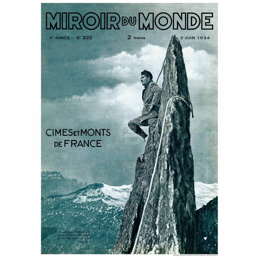 Mountaineering | France 422Mm X 295Mm 16.6 11.6 A3 / Unframed Print Art