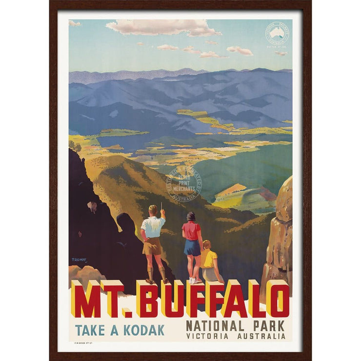 Mt Buffalo | Australia 422Mm X 295Mm 16.6 11.6 A3 / Dark Oak Print Art