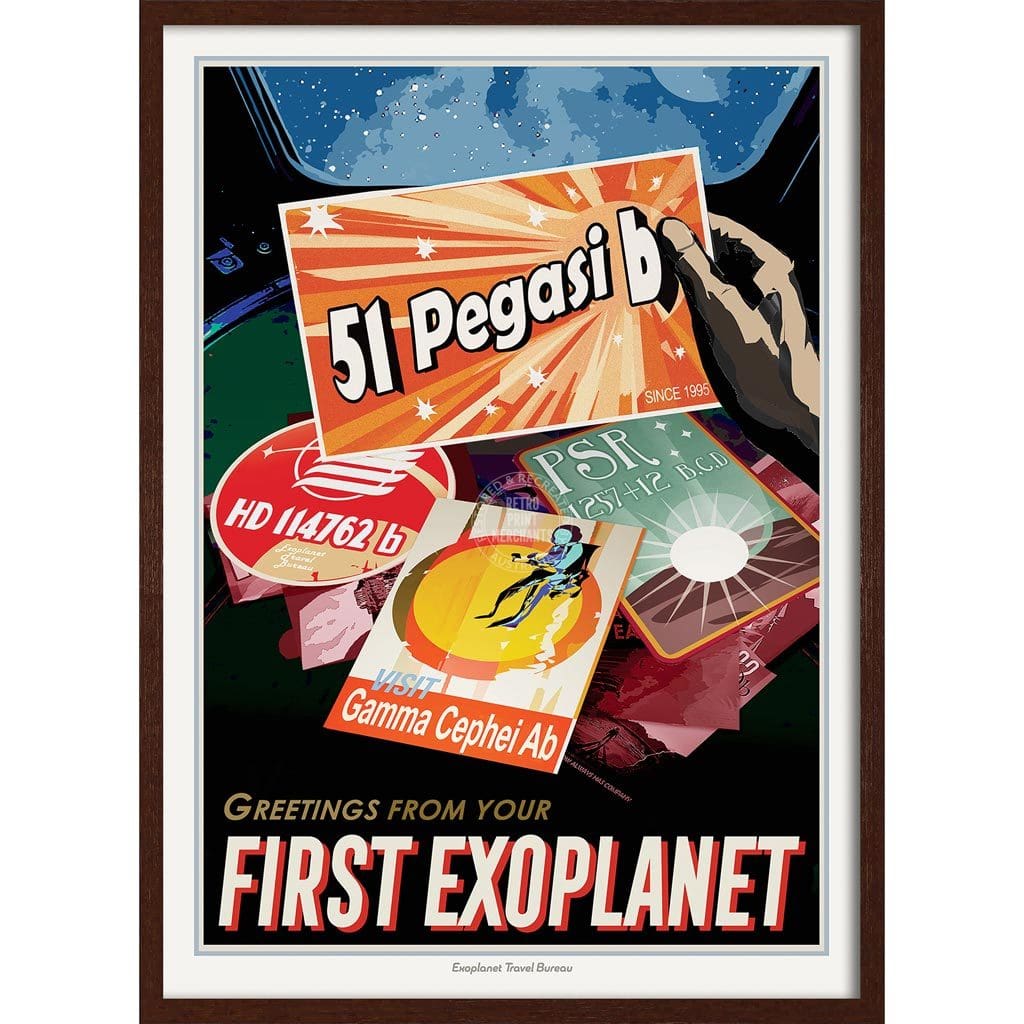 Nasa 51 Pegasi B | Usa 422Mm X 295Mm 16.6 11.6 A3 / Dark Oak Print Art